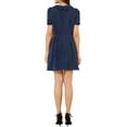 thumbnail image 3 of Allegra K Women's Puff Sleeve Dresses Peter Pan Collar Chiffon Mini Dress, 3 of 6