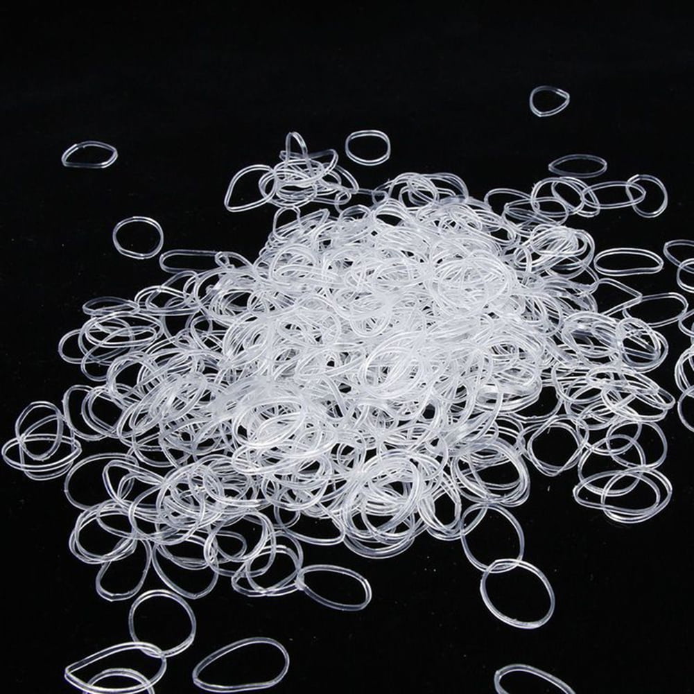 FLW 500Pcs Disposable Clear Rubber Band Elastic Hair Ring Bind Tie Ponytail  Holder - Walmart.com