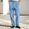 thumbnail image 4 of Admvng Pants for Men Solid Button Zipper Straight Leg Casual Trousers, 4 of 8