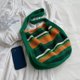thumbnail image 2 of Bolso de hombro a rayas de ganchillo para mujer, bolso de mano bonito, bolso diario de verano (verde), 2 of 8