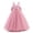 a-Pink31, variant on Girls Kids Solid Color V Neck Sleeveless Ball Gown Dress Satin Bodice Wide Waist Sash Full Tulle Skirt Floor Length Elegant Formal Dress For Party Wear Navy 5-6 Years