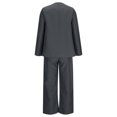 thumbnail image 5 of QATAINLAV 2 Piece Pant Suits for Women Dressy Blazer Business Casual Outfits Long Sleeve Suit and High Waisted Straight Leg Pants Sets, Dark Gray, XXL, 5 of 7