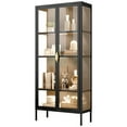 thumbnail image 3 of Dextrus 71.8" H Tall Storage Cabinet with LED Light, Display Cabinet with Glass Door, Curio Cabinet Trophy Display Case, 3 of 10