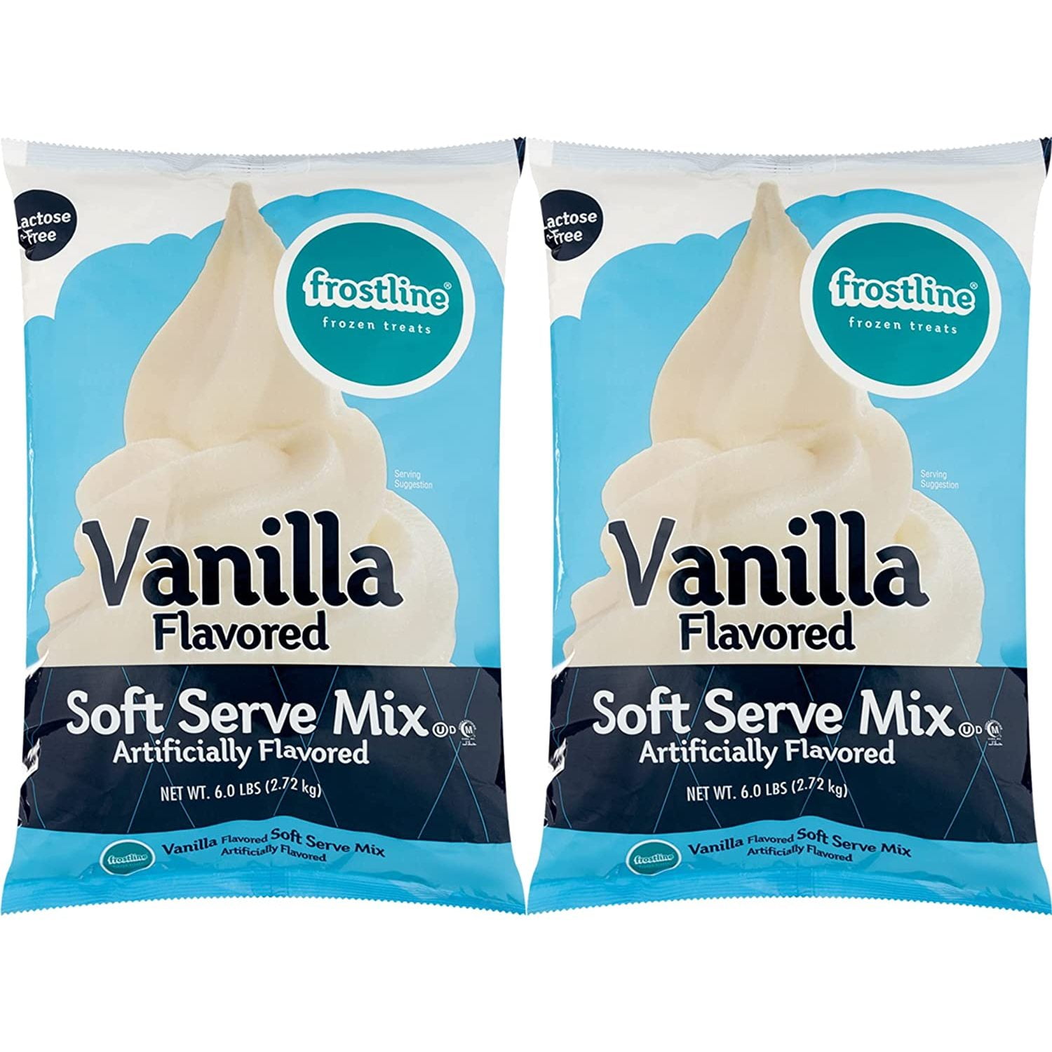 Frostline Vanilla Soft Serve Ice Cream Mix, Large 6 Pound Bag, (2 Bags