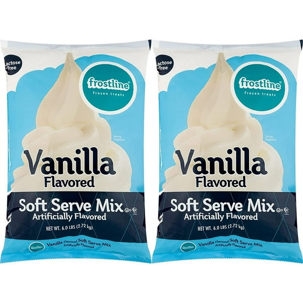 Frostline Vanilla Soft Serve Ice Cream Mix, Large 6 Pound Bag, (2 Bags
