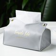 thumbnail image 2 of Tissue Box Cover Modern: Decorative Faux Leather Tissue Box Holder Makeup Pouch, 2 of 10