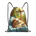 thumbnail image 1 of Xecao Lazy Home Style Guinea Pig Pattern Sports Drawstring Backpack - String Swim Gym Bag with Wet Proof Pocket for Women&Men-Small, 1 of 6