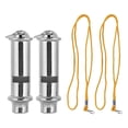 thumbnail image 1 of Warning Security Whistle With Lanyard, Durable Practical Stainless Steel Whistle With Lanyard Strong Safe Metal  For  For Dog, 1 of 8
