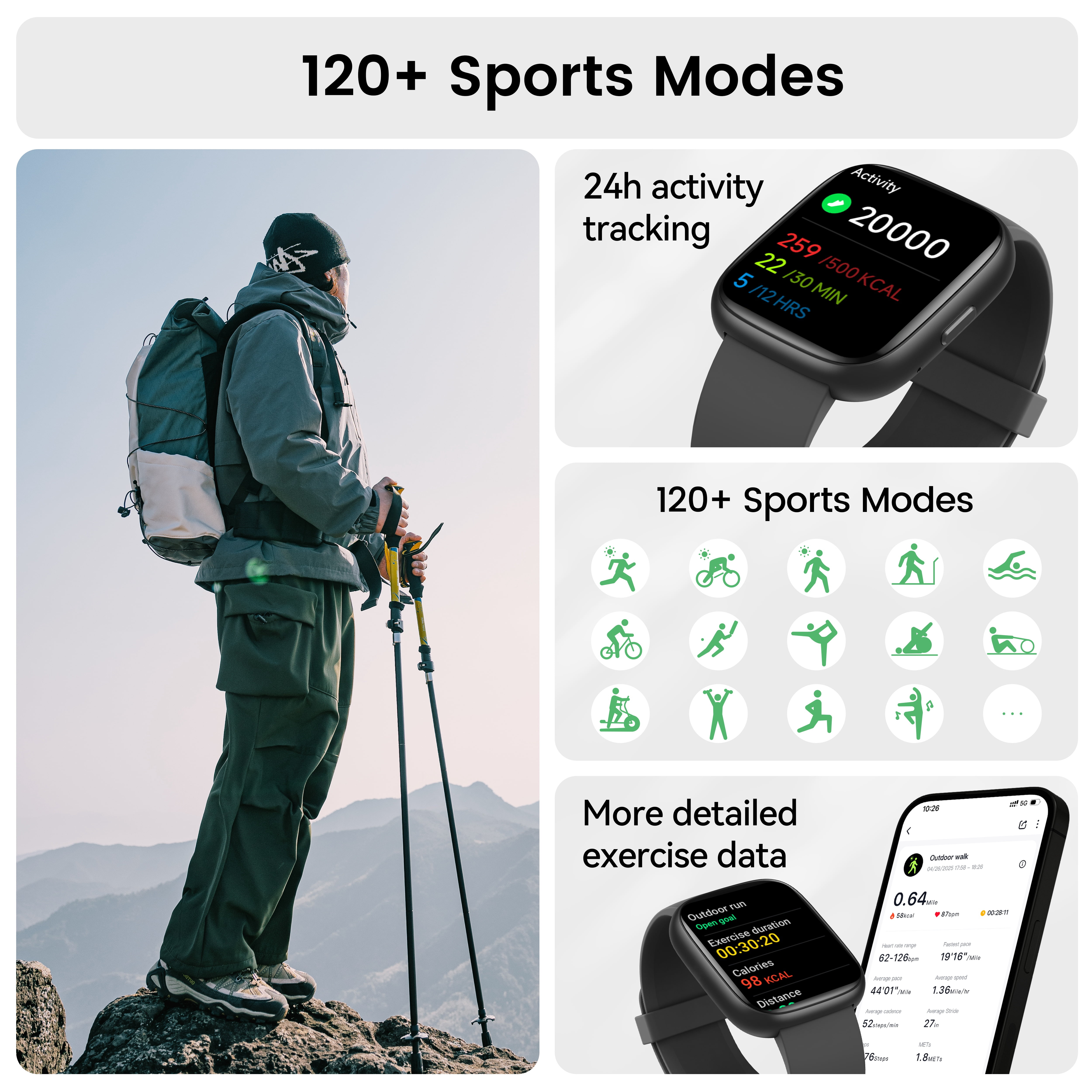Smart Watch Fits for Android and IPhone, Smartwatch for Women Men with Alexa Built-in, 1.83" HD Touchscreen Fitness Tracker 120 Plus Sports Mode, Smart Watch with Bluetooth Call, IP68, for Gift Black