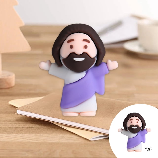 Apmemiss Clearance 20 Pack Mini Jesus Figurines Bulk Little Jesus Toys Tiny Jesus Figures Christ Savior Jesus Doll Gifts Religious Party Favors for Church Hide Christmas Sunday School Baptism Gift