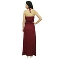 thumbnail image 5 of Bimba Women's Designer Dress Halter Neck Floral Embroidered Maroon Dresses-24, 5 of 7