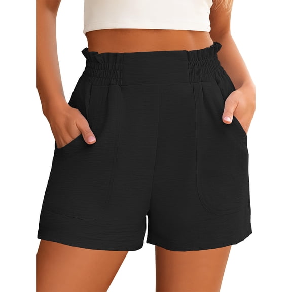 Shorts for Women Summer Casual Elastic High Waisted Wide Leg Cute Dressy 2026 Vacation Beach Clothes, M