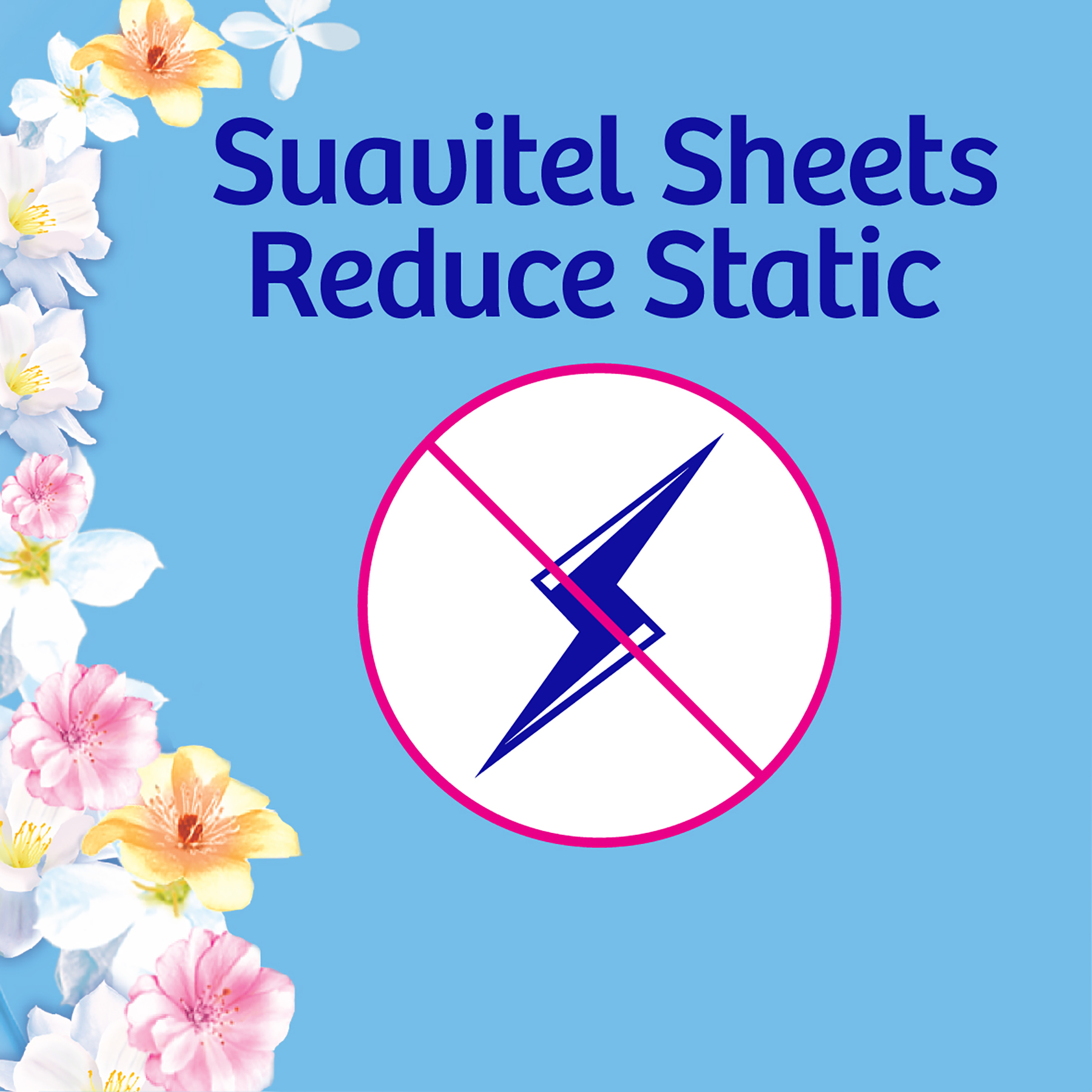 Suavitel Laundry Dryer Sheets, Field Flowers Scent, 80 Ct