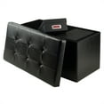 thumbnail image 2 of Winsome Wood Ashford Rectangular Storage Ottoman, Black Faux Leather, 2 of 6