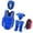 Blue five piece set-S, variant on Multifunctional Boxing Fighting Protective Equipment Set Includes Headgear Chest Guard Leg Guards Groin Cup