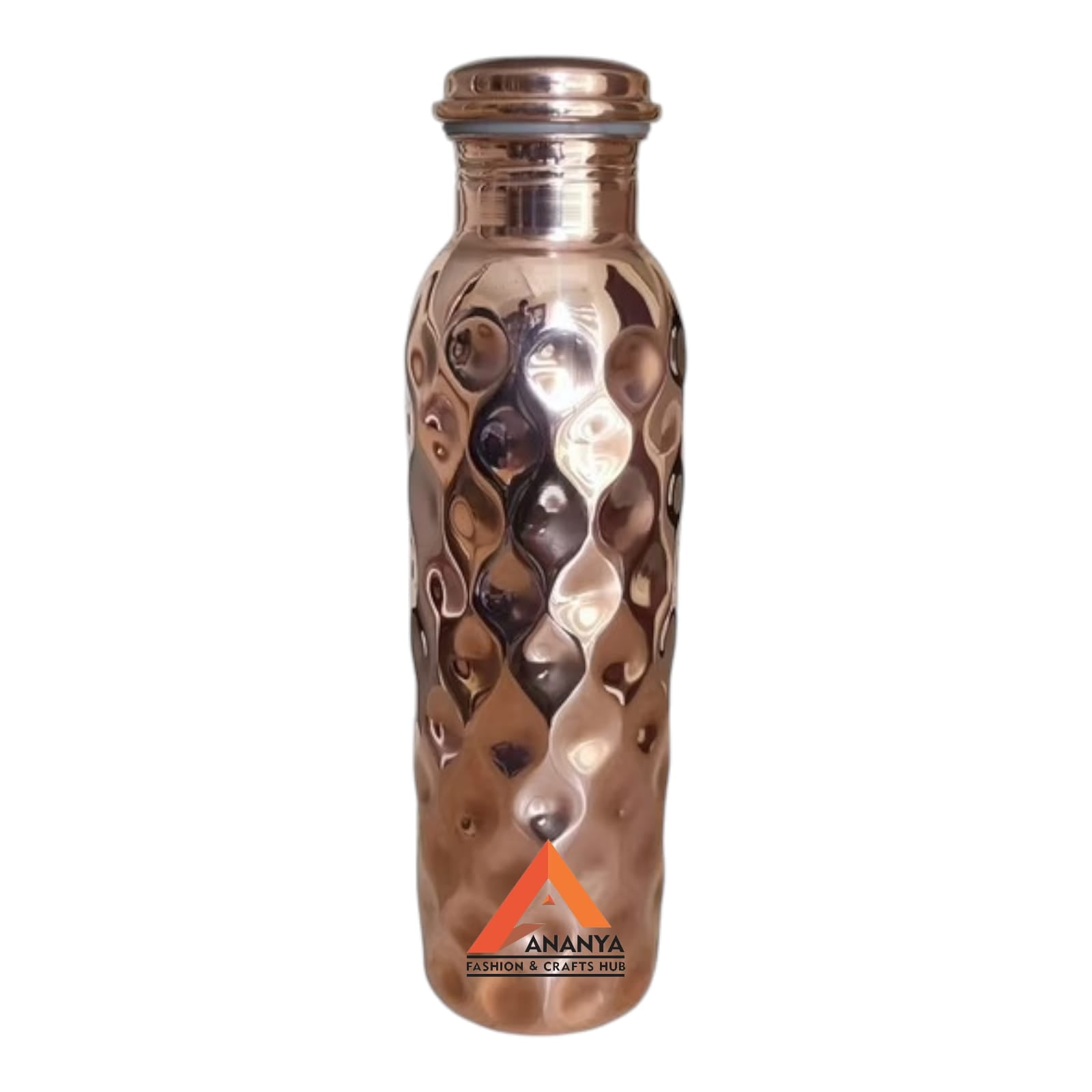 Diamond Cut Copper Water Bottle 950 ml Ayurvedic Pure Copper Vessel For Drinking Health Benefits