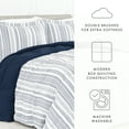thumbnail image 5 of Noble Linens 3-Piece Navy Farmhouse Dreams ReversiblePrint Comforter Set, Full/Queen, 5 of 10