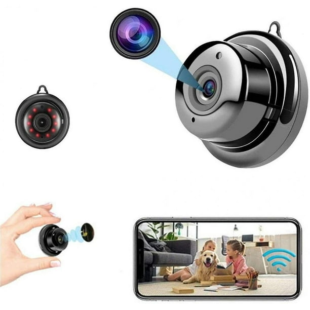 Mini cámara Nanny Cam Cámara espía con audio, cámara de vigilancia doméstica, llamada bidireccional de voz y video, 1080p Ip Hd Visión nocturna infrarroja Detección de movimiento Feliz Sencillez