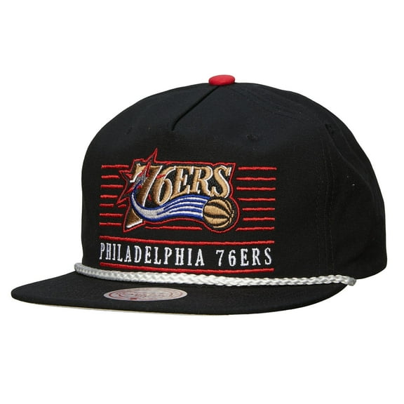 Men's Mitchell & Ness Black Philadelphia 76ers Ascend Deadstock Snapback Hat
