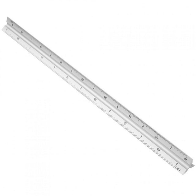30cm Architectural Scale Ruler, 12 Inch Aluminum Alloy Triangular Scale For Drafting Ruler Ruler Metal Scale Ruler Architecture Ruler Blueprint