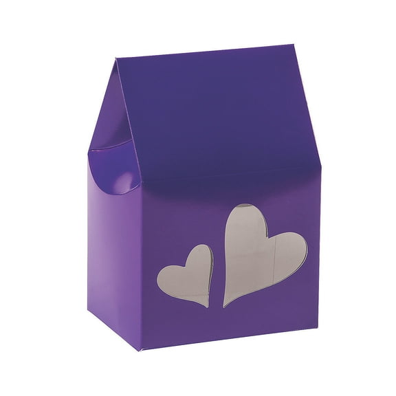 Purple Cello Front Favor Box 12Pc - Party Supplies - 12 Pieces
