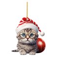 thumbnail image 2 of Adornos Navideños Colgante Plano Acrílico Con Forma De Gato Para Navidad Nuevos Adornos Para El Árbol De Navidad Artículos Para Fiestas Navideñas Adornos Para El Jardín, 2 of 2