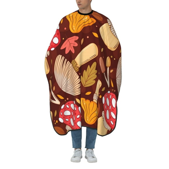 ZICANCN Hair Cutting Cape for Adults, Autumn Cartoon Harvest Mushroom Cape Salon Barber Cape for Hair Stylist Shampoo Capes Waterproof, 55x66 Inches