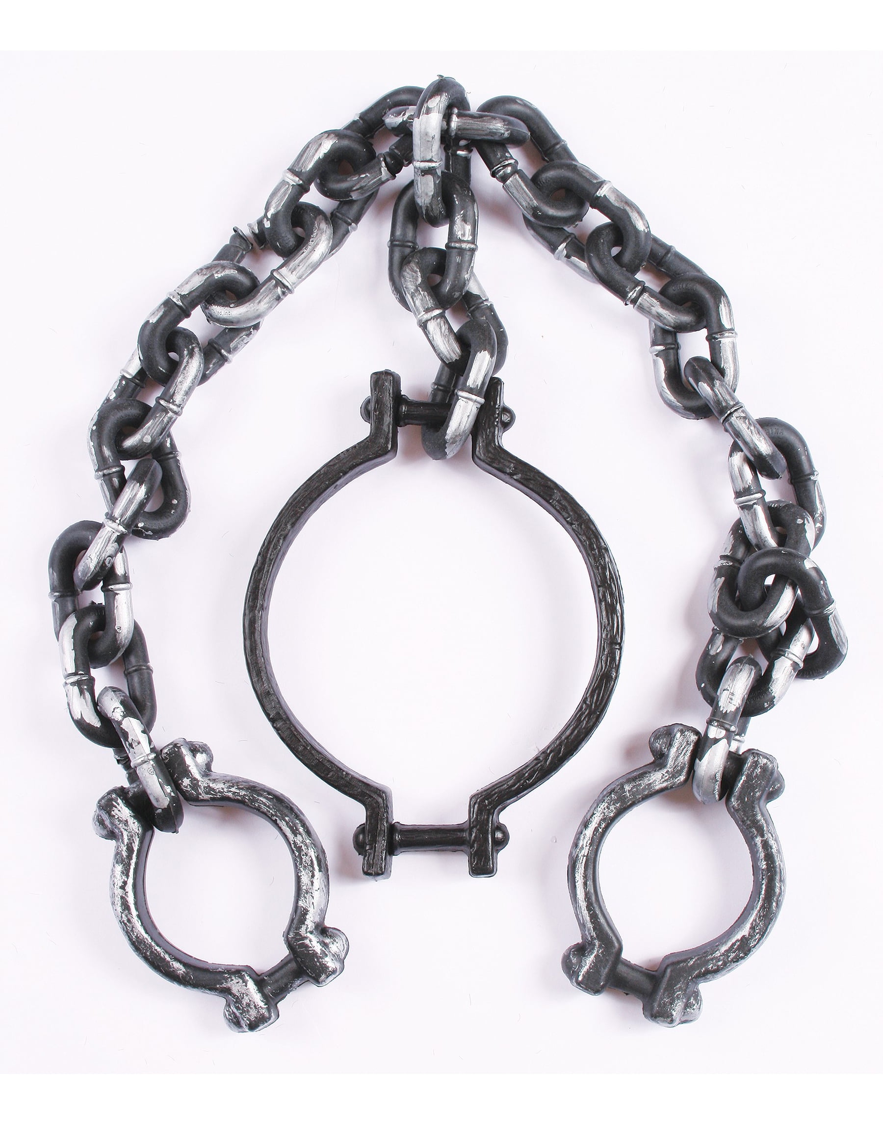 Neck and Hands Shackles Prisoner Chains Ball & Chain Fancy Dress Party Accessory 