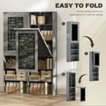 thumbnail image 3 of HOMCOM Fold-out Convertible Writing Table Wall Mount Desk Cabinet with Blackboard and Side Shelf Multi-Function for Home Office, Charcoal Gray, 3 of 11