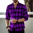 thumbnail image 3 of Red Plaid Shirt Men's Shirt Long Sleeve Fashion New 2023 Button Lapel Shirt Street Loose Casual Breathable 9 Colors S-6XL, 3 of 6