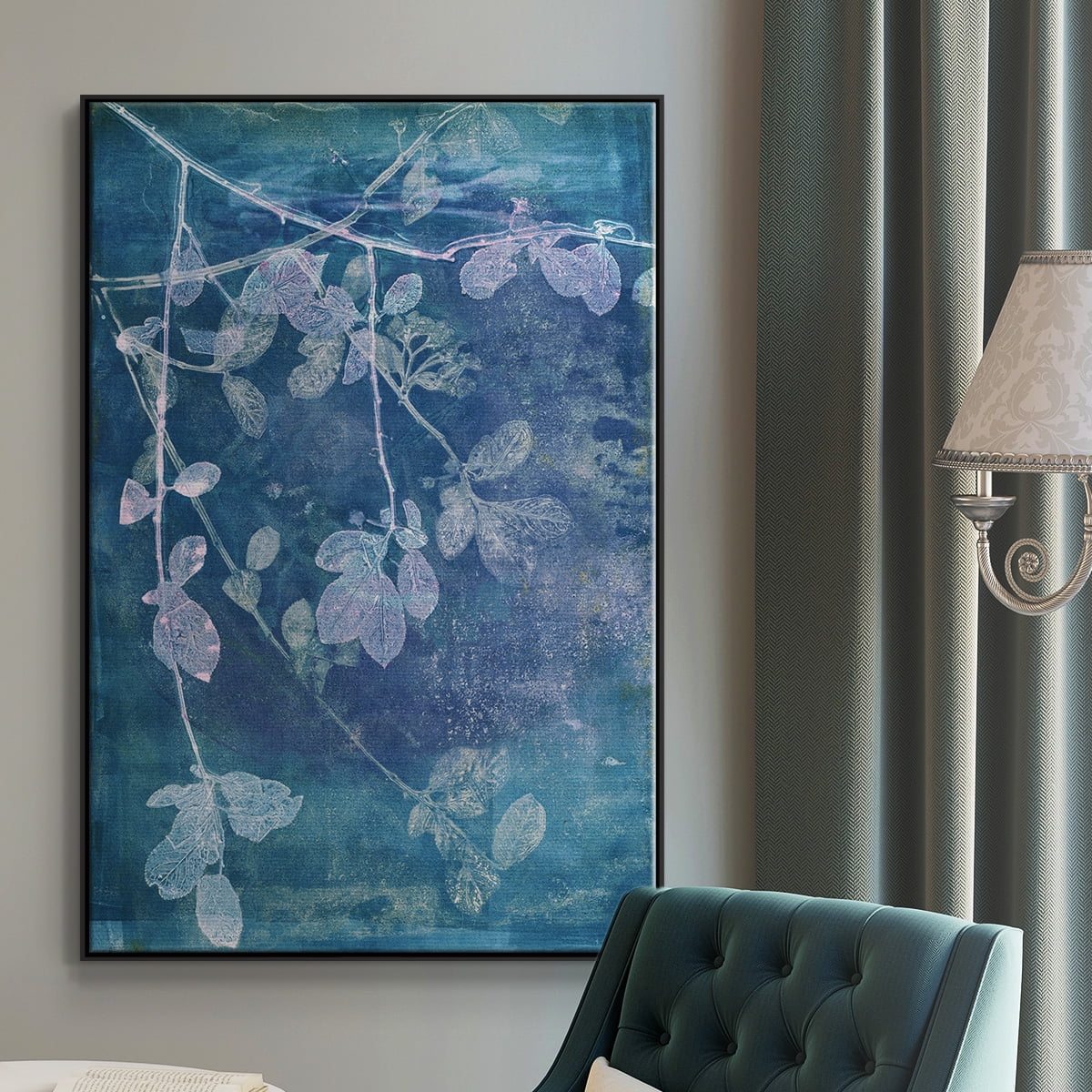 Branching Out VII Framed Premium Gallery Wrapped Canvas - Ready to Hang - 25 x 37 - Black Floating Frame