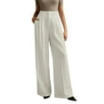 thumbnail image 3 of Women's Work Pants Wide Leg Dress Pants High Waisted Casual Business Pants Slacks for Office and Formal Occasions,White,XL, 3 of 3