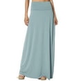 thumbnail image 1 of TheMogan Women's S~3X Casual Draped Jersey Foldable Waist Relaxed Long Maxi Skirt, 1 of 7