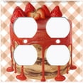 thumbnail image 3 of Metal Light Switch Plate Cover Elegant Strawberry Cake Dessert CAK006, 3 of 13