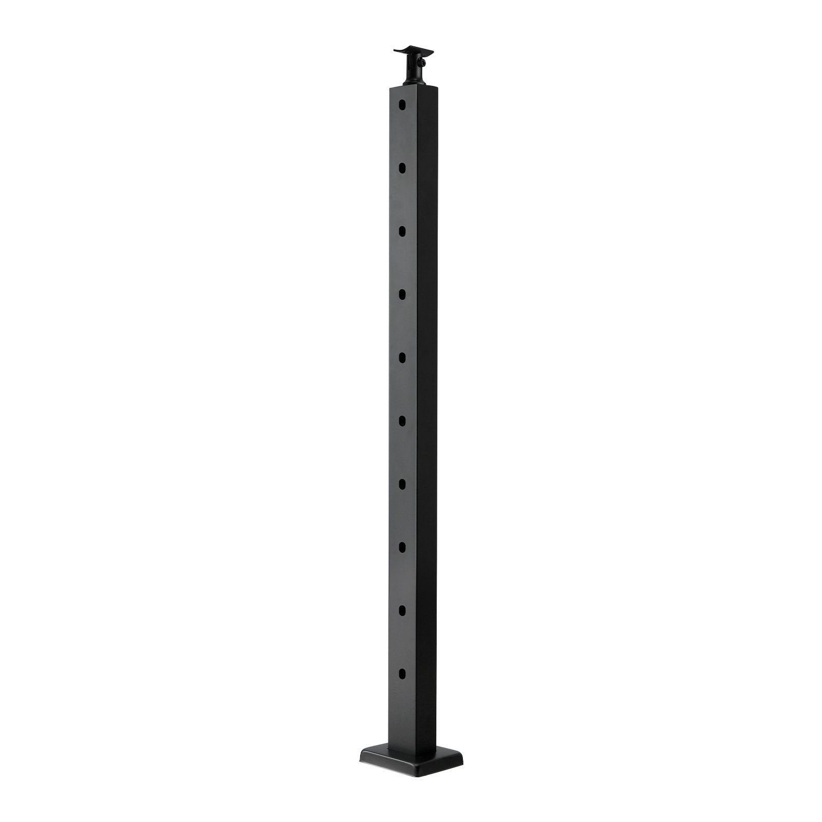 Stainless Steel Cable Railing Post 36x1x2 Inch with Pre Drilled 30 Degree Angled Holes Horizontal Curved Bracket Black 1 Pack
