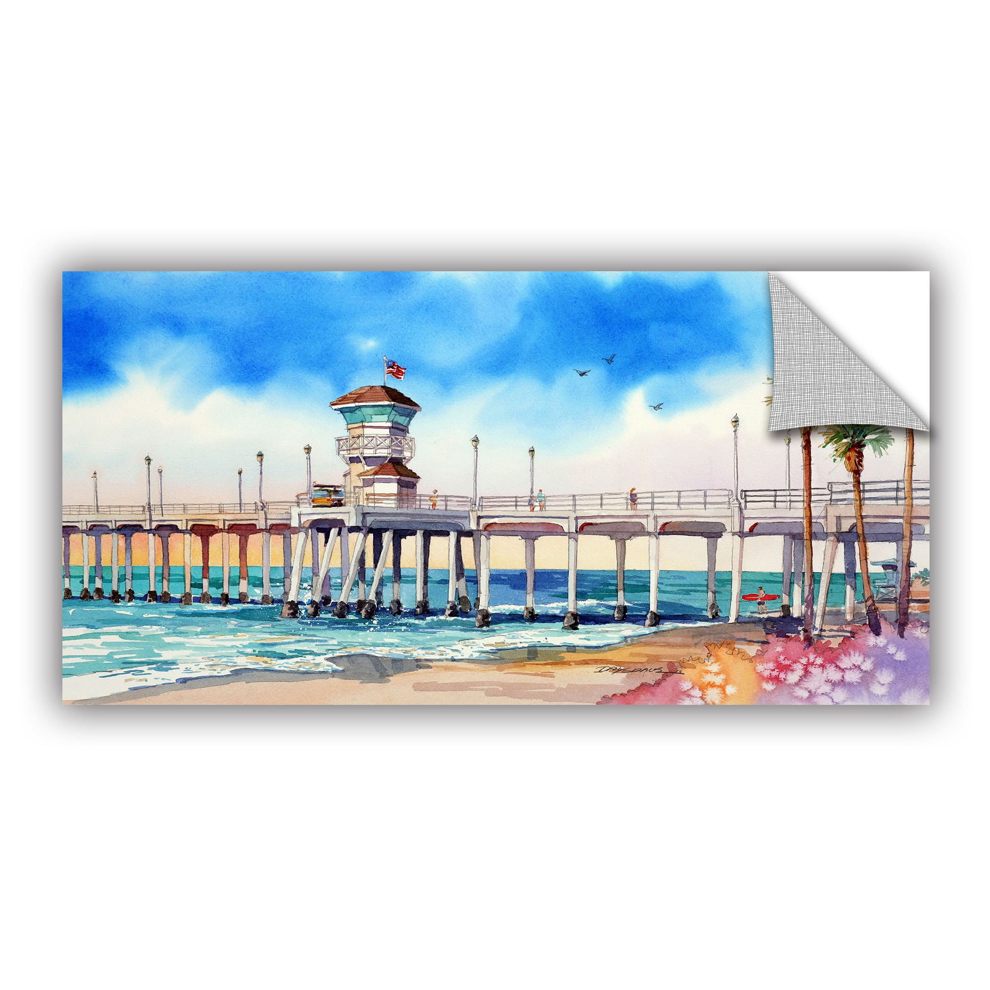 Bill Drysdale "Sage Surf City Pier" Art Appeals Removable Wall Art