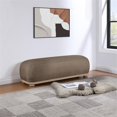 thumbnail image 3 of Meridian Furniture Calum Brown Chenille Fabric Bench, 3 of 17