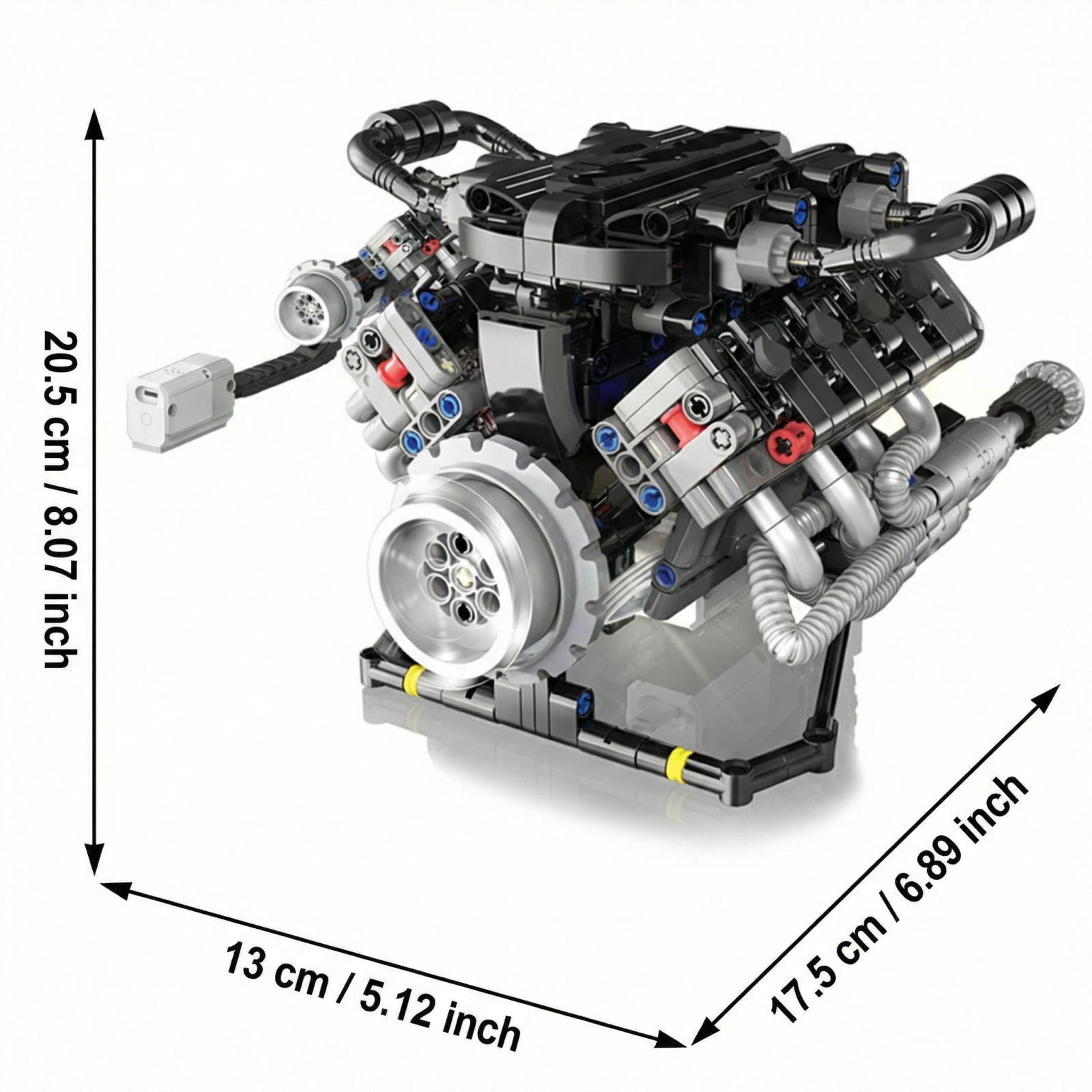Engine Model Kit, Model Engine Kit, V8 Car Engine Model Kit, 9X7 In, Toys Engine Building Kit for Student, Building Bricks, Moving Internal Parts, 1 Set
