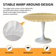 thumbnail image 2 of Elastic Fitted Round Tablecloth, Yellow Khaki Boho Waterproof Stretch Table Cover for 55"-60" Tables, Vintage Ethnic Tribe Abstract Art Washable Outdoor Tablecloths for Patio, Picnic, Camping, 2 of 9