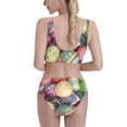 thumbnail image 3 of Daiia Easter Eggs printed 2 piece Swimsuit Bikinis for Women High Waisted Racerback Bathing Suits Summer Tummy Control Scoop Neck Swimwear-Medium, 3 of 8
