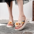 thumbnail image 6 of RotHome Women's Platform Sandals Floral Flip Flops Thick Sole Wedge Thong Sandals Comfortable Summer Beach Shoes for Women Casual Wear, 6 of 8