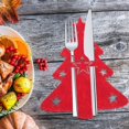 thumbnail image 3 of 4pcs Christmas Cutlery Holder Knife Fork Sppon Pocket Christmas Tree Tableware Cover New Year Party Dinner Table Decor, 3 of 13