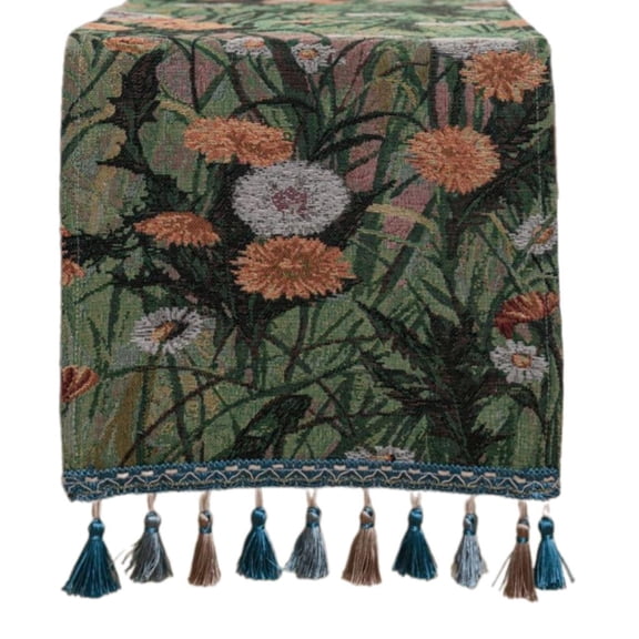 YIEMEEN Vintaged Table Runner Table Cloth with Handmade Tassels Adds Vintaged Charm to Any Dining Setting 120/140/160/180cm