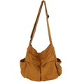 thumbnail image 1 of Bolso de mensajero de lona, ​​bolso bandolera grande tipo vagabundo con múltiples bolsillos, bolsos casuales tipo vagabundo, bolso de lona para hombro para mujeres y hombres, 1 of 5