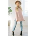 thumbnail image 4 of Wenseny Women Crewneck Pullover Sweater Side Split Long sleeves Loose Fit Sweater Pink M, 4 of 5