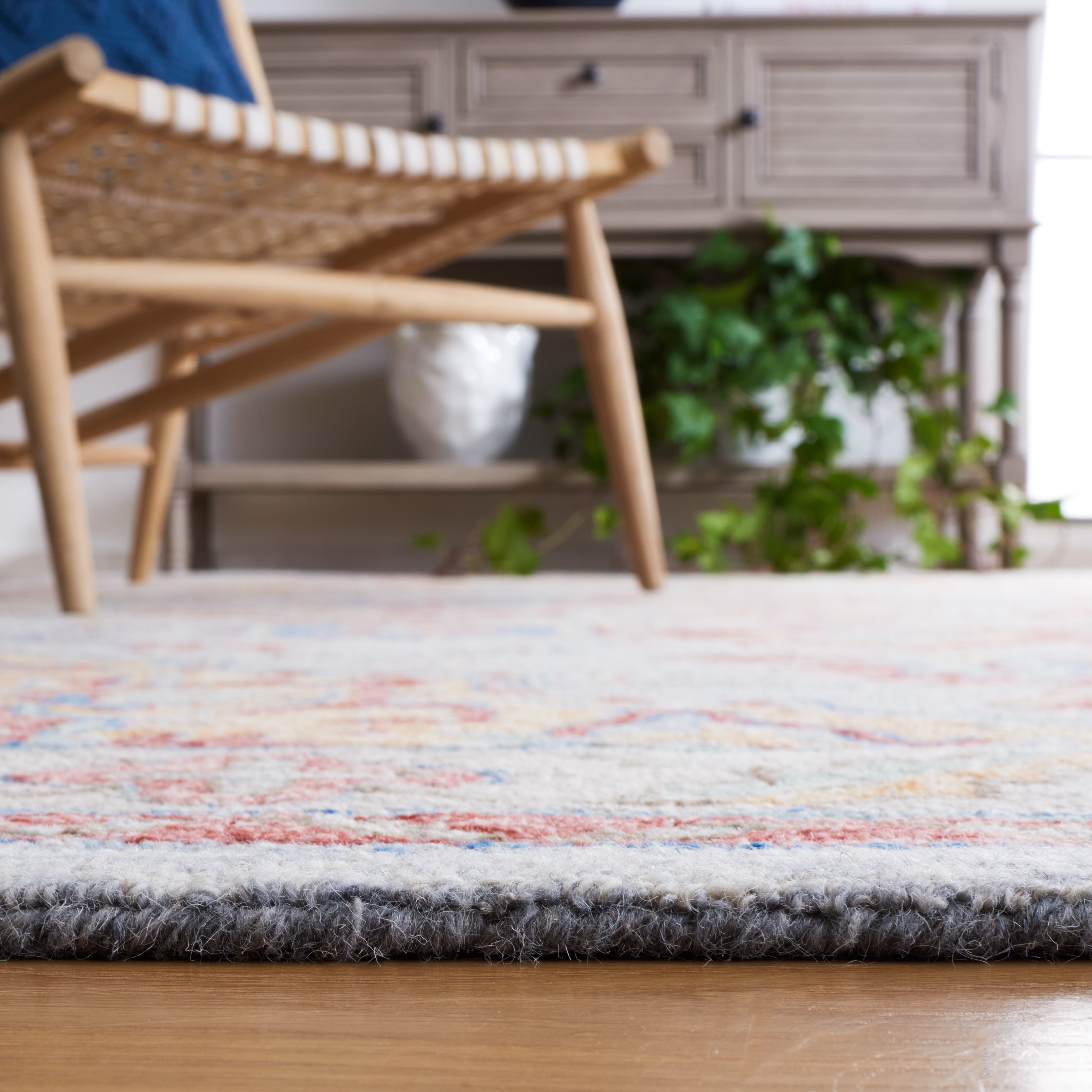 SAFAVIEH Metro David Medallion Area Rug, Grey/Rust, 6' x 6' Square