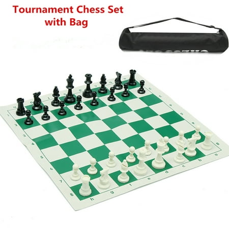School Club Tournament Chess Set Portable Travelling Pieces With Roll Board And Storage