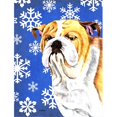 thumbnail image 1 of 11 x 15 Po Bouledogue Anglais Hiver Flocons de Neige Jardin de Vacances Taille Drapeau, 1 of 1