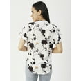 thumbnail image 2 of Moomaya Printed V-Neck Long Tops For Women, Short Sleeve Regular Fit Shirt, 2 of 8