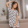 thumbnail image 3 of Fuzoiu Christmas Dachshund Print Women Nightgowns, Soft Comfy Lightweight Short Sleeves Sleepwear,Crew Neck Loungewear, 3 of 6